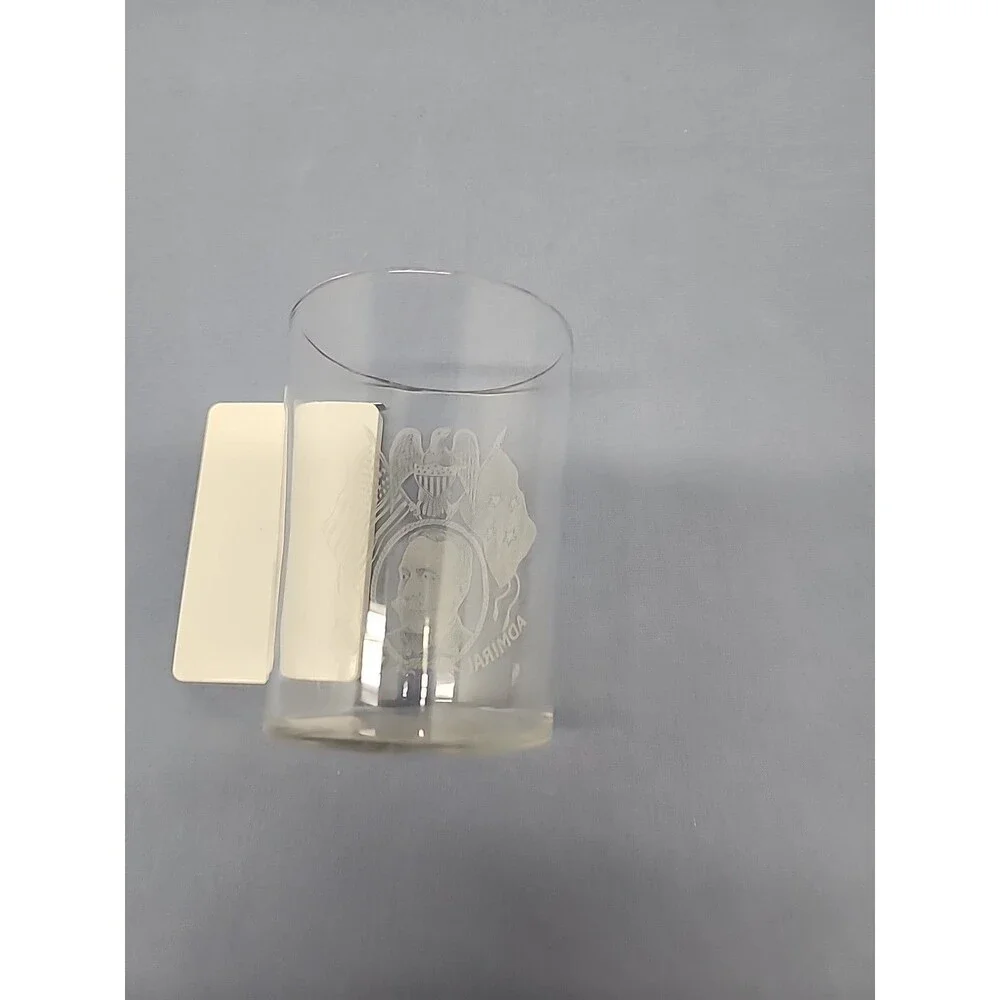 Vintage Admiral Dewey Souvenir Thin Wall Beer Glass Turn Of The Century Rare